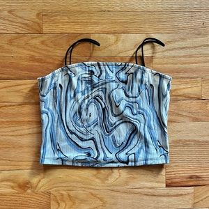 Swirly Blue Spaghetti Strap Tank Top